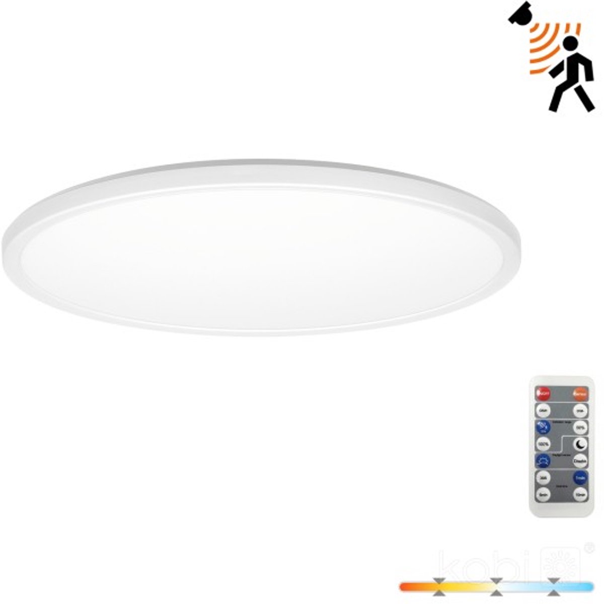 LED Plafondlamp NIVERA CIRCLE 24W Wit - IP54 - 3CCT 3000K/4000K/6000K - Bewegings- & Daglichtsensor - met Afstandsbediening | Geen fitting | Warm Wit-Koel Wit-Daglicht | 24 watt | 30.000 Branduren