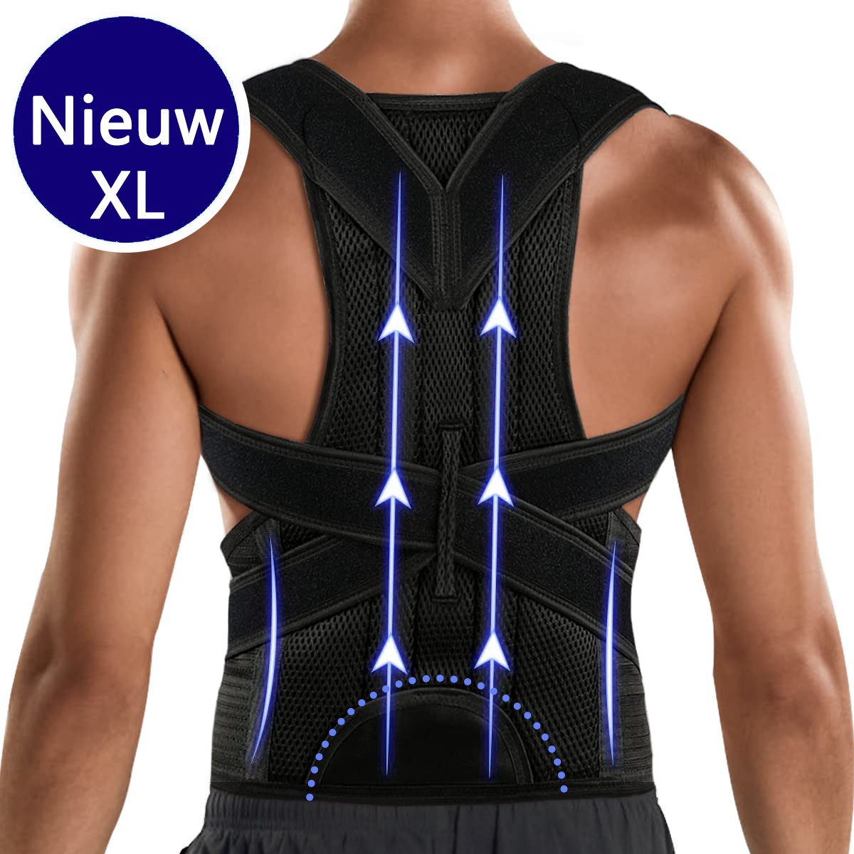 DOWO® - Rugbrace - Postuur Corrector- Houding corrector Man & Vrouw - Rugband tegen aanhoudende schouder en rug pijn - Schouder Correcto - XL