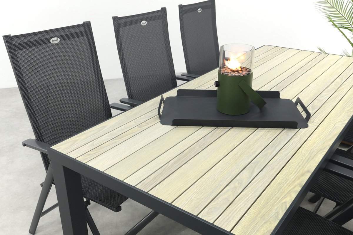 Hartman Napoli/Nola verstelbare tuinset 210x90 cm. - Antraciet/Houtlook – foto 6