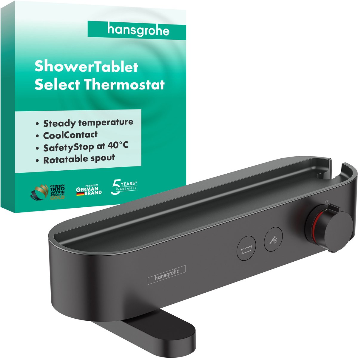 Hansgrohe Showertablet select Pulsify - select badthermotaat - met showertablet - 40cm - thermostaat - mat zwart