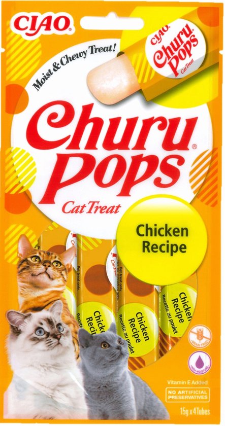 Inaba Churu Pops - Kattensnack - Kip 15 g 4 stuks