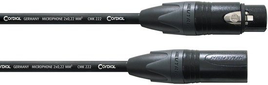 Câble Cordial CPM 1.5 FM XLR [1x prise XLR - 1x fiche XLR] 1,50 m Zwart
