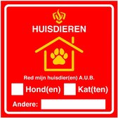 Autocollant Sauvez mon animal de compagnie pompiers - 10 x 10 cm