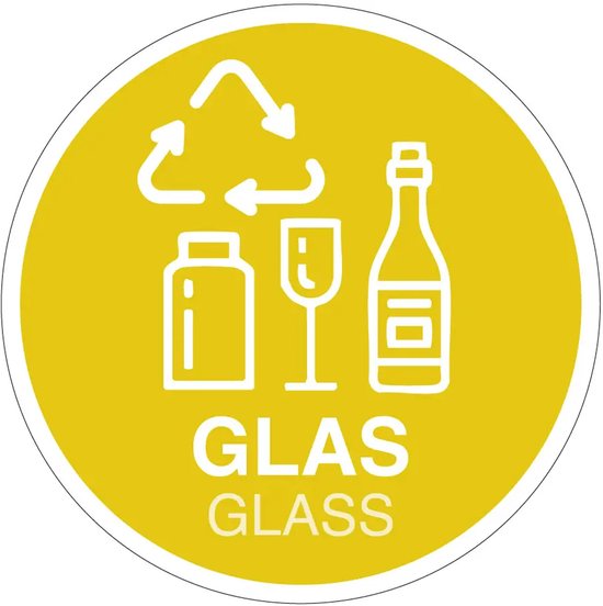 Glas afval sticker - 20 cm | bol