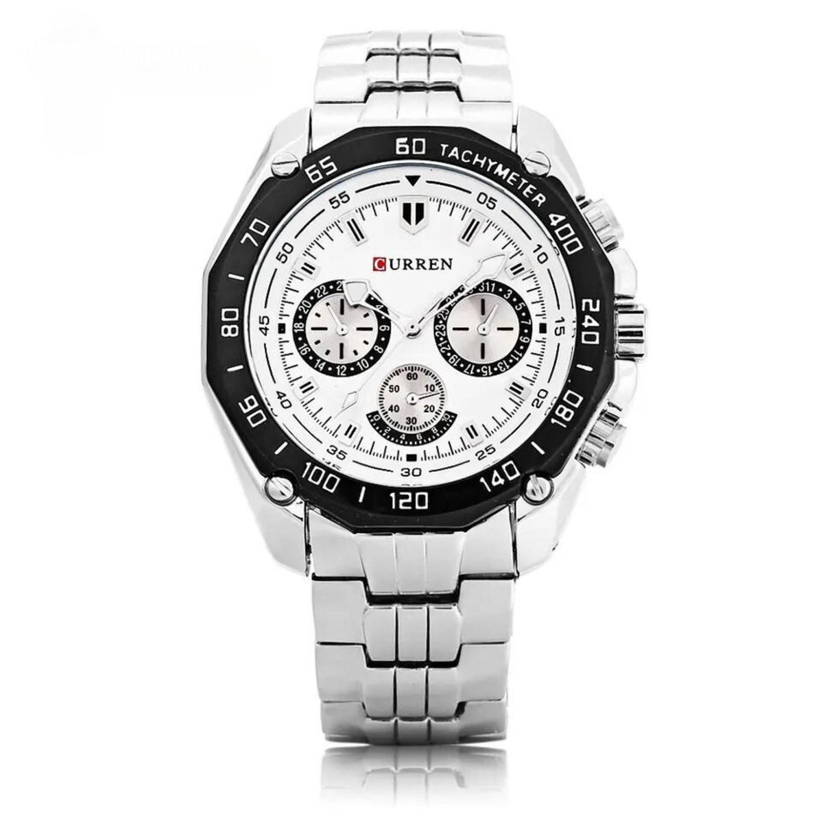 Manike 8077 Herenhorloge - Zilverkleurig Roestvrijstaal - Quartz Chronograaf - Datumaanduiding - 24-uursweergave - Sportief Elegant - Spatwaterdicht