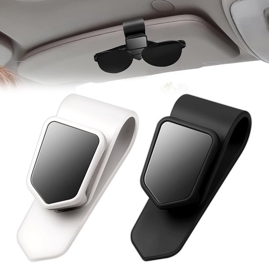 thumbnail: MoKo Magnetische Zonnebrilhouder Voor Auto - PU Leren Clip Voor Zonneklep