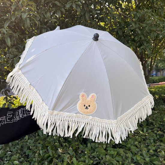 Babyparasol - kinderwagenparaplu - opvouwbare paraplu - UV-bescherming - reisaccessoires voor buiten - prinsessenparaplu - kanten kinderwagenparaplu - kinderparaplu - gratis plastic klem - nieuwe creatieve zon- en regenparaplu voor dubbel gebruik van Merkloos — afbeelding 4