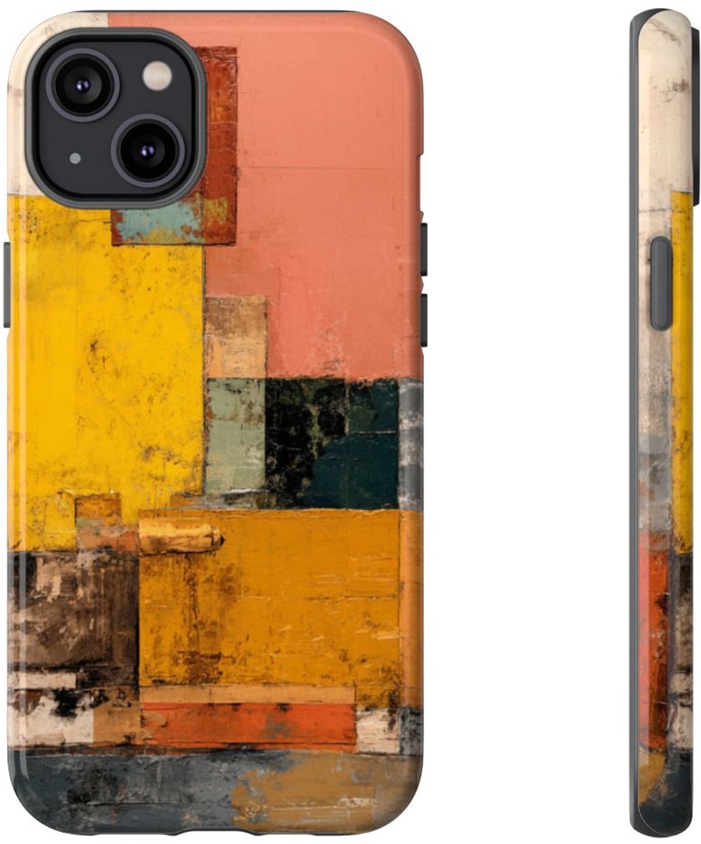 Abstracte Geometrische Kleurenblokken – Telefoonhoesje Geschikt voor iPhone 14 Plus
