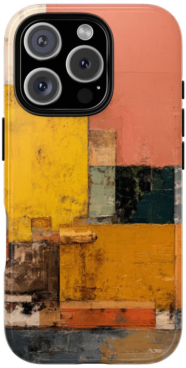 Abstracte Geometrische Kleurenblokken – Telefoonhoesje Geschikt voor iPhone 16 Pro