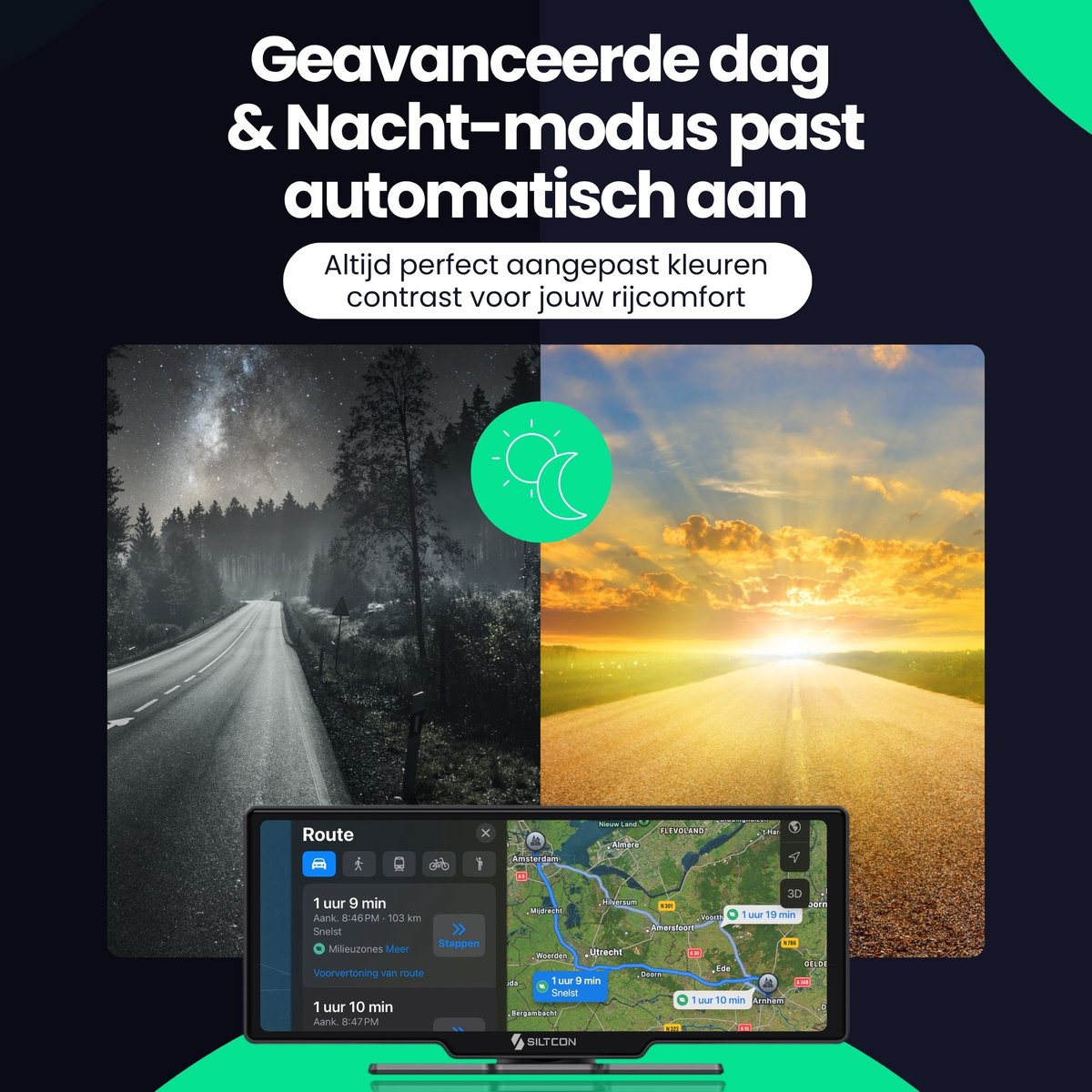 Siltcon® Geschikt voor CarPlay Scherm 10.26 Inch – Geschikt voor Android Auto Scherm – Navigatiesysteem Auto – Auto Scherm – Universeel – Touchscreen & HD Achteruitrijcamera - Incl. Telefoonkabels — cadeau in Gadgets - foto 8