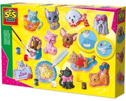 foto van SES Creative - Hobby Pink - Gieten en Schilderen - Katten en Honden - Knutselen Meisjes - Sneldrogend - Vanaf 5 jaar