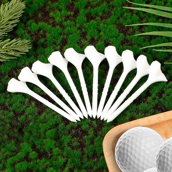 10pcs 10 Degree Golf Tees - Premium Plastic Golf Simulator Tees - Professionele Golf Training Accessoires - Golf Oefentool voor Mannen en Vrouwen (Wit) — afbeelding 2