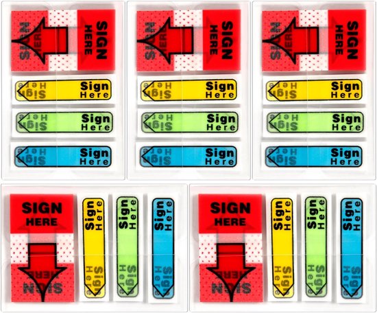 Sign Here Text Box 500pcs/5 Boxes Sign Here Tabs - Sign Flags Here Stickers - Message ...