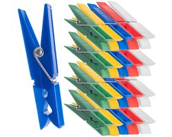 KADAX Wasknijpers, 20 x knijpers van robuuste kunststof, kleurrijke sokkenklemmen, windbestendige klemmen voor binnen en buiten (veelkleurig/rechthoekig)