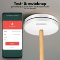 Rookmelder op plafond getest via smartphone met Aroha Smart Connect app. Test & muteknop.
