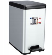 CURVER Poubelle a pédale 25L Slim aspect métal