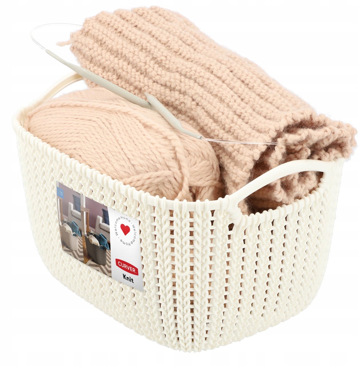Kunststof mand Knit S Curver 17x30x22cm wit