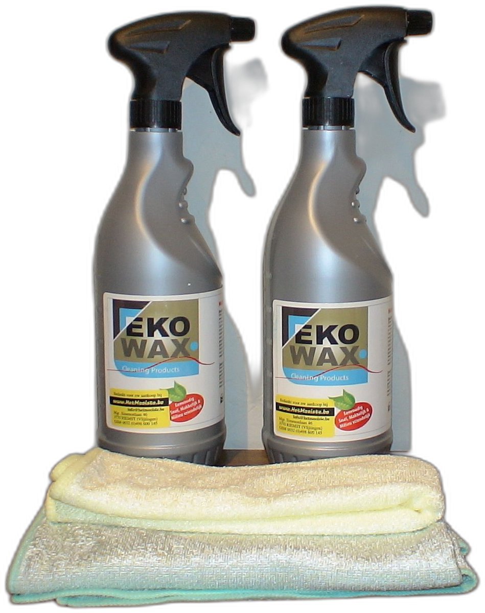 Ekowax - 2 X hoogglanspray 750 ml - incl 2 microvezeldoeken - Auto Wassen Zonder Water