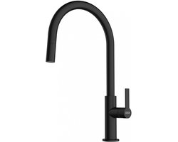 Franke Maris Slim - Keukenkraan FS 2839.901, met uittrekbare vuistdouche, mat zwart 115.0728.389