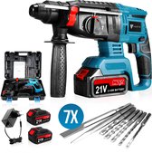 Bol.com Vesto® Elektrische Boorhamer - Draadloze Klopboormachine - Hamerboor met Beitelfunctie - Accu Combihamer - Betonboor - I... aanbieding