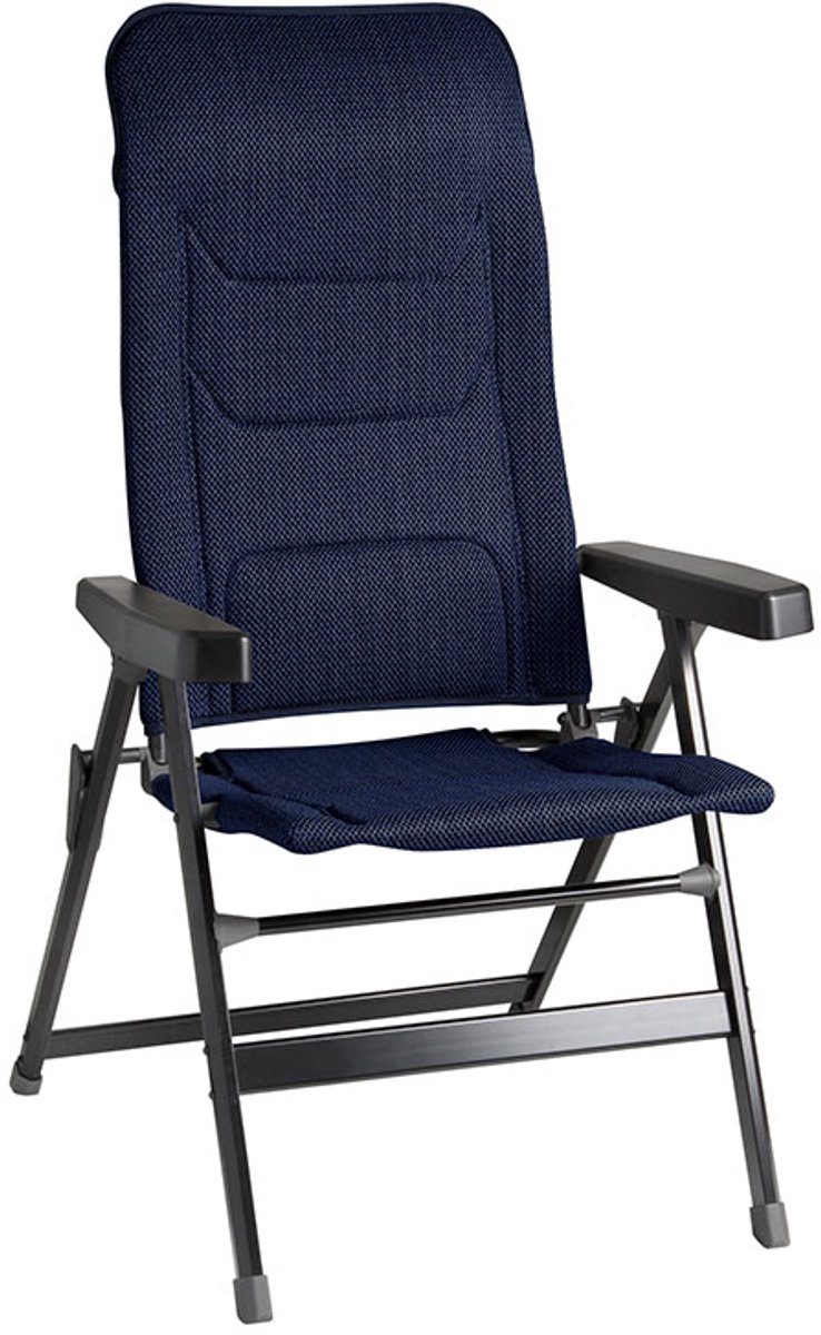 Brunner Vouwstoel Rebel Medium - Blauw - Verstelbare rugleuning met rugsteun - Aluminium Frame - Lichtgewicht 6,1 kg - 150 kg Draagkracht