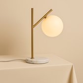Tavellio – Tafellamp Madison – Goud – Voet van marmer – Woonkamer – Slaapkamer – H40CM