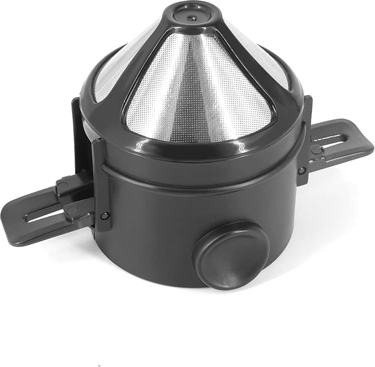 Koffiefilter - Koffiefilterhouder - Rvs Koffiefilter - Koffie Dripper - Papierloos Giet Over Koffiedruppelaar - Herbruikbaar - Geschikt Voor Handmatige Bereiding Van Permanente Koffie - Geschikt Voor Thuiskantoor, Reizen, Kamperen - Zwart - 1 Stuk — cadeau in Kookcadeaus - foto 5