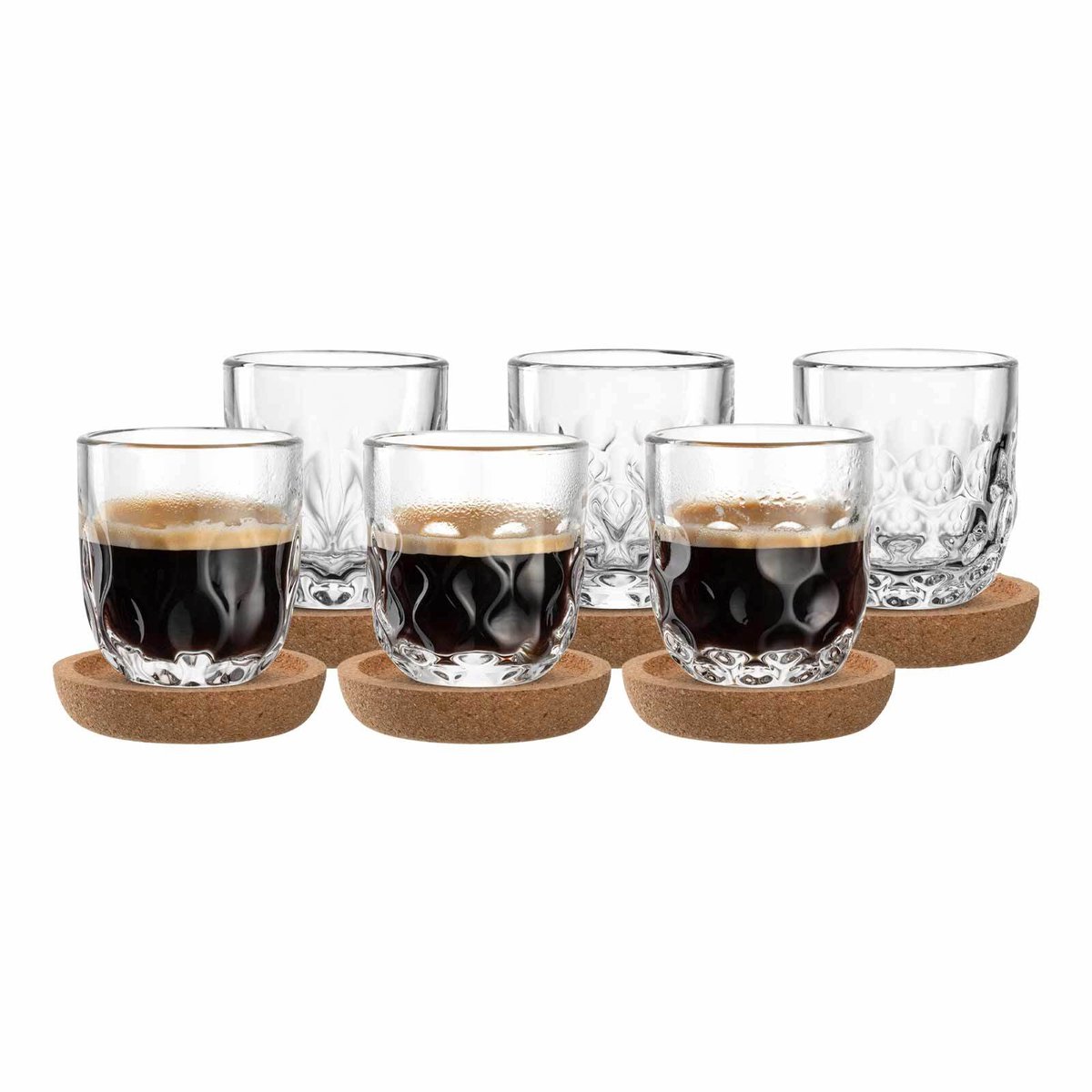Espressogläser mit Untersetzer Gocce 60 ml Set van 6