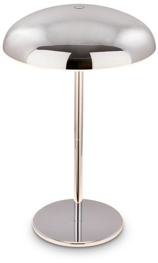 BRILONER Caxa – Lampe de table LED rechargeable – sans fil – éclairage extérieur IP44 – dimmable avec touche – batterie rechargeable – couleur argent – Ø19,5 x 30,5 cm