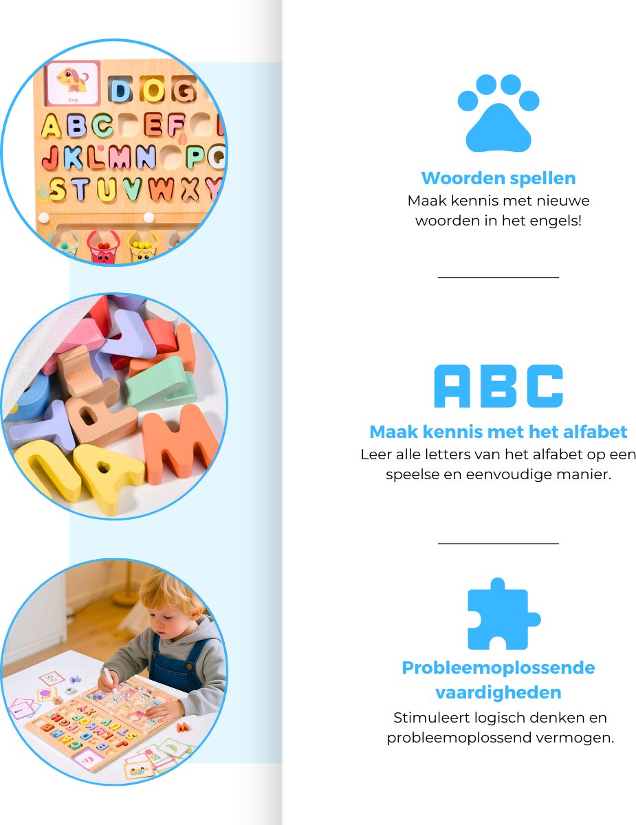 Mauzek® Magnetisch Doolhof Letters en Kleuren – Montessori speelgoed – Houten speelgoed – Sensorisch speelgoed – Alfabet – Activiteitenbord – Motoriek speelgoed – Peuter – Letters – Magneet spel – Jongens – Meisjes – 3 jaar – 4 jaar – 5 jaar – 6 jaar — afbeelding 4