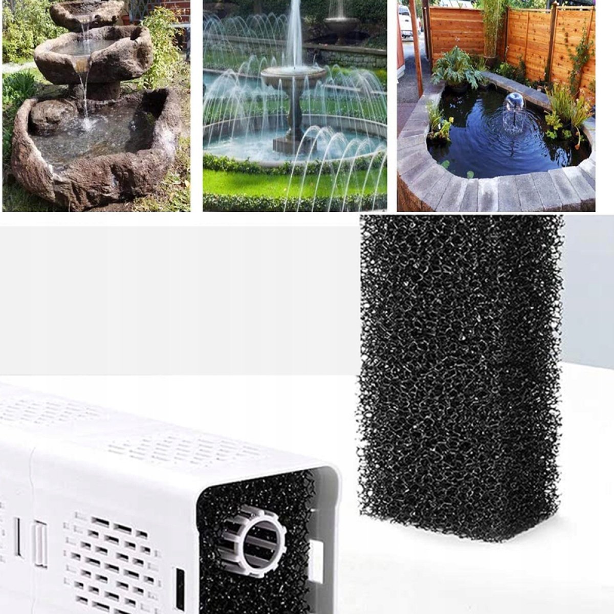 Waterpomp - Aquarium Filterpomp 6W - 500 L/Uur Capiciteit - Met 3 Uitlaten & Biologisch Spons - IP68 Waterdicht - Voor Vissenkom & Vijver - Eenvoudige Installatie – foto 8