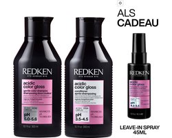 Redken Acidic Color Gloss Duo + Cadeau - Shampoo 300ml & Conditioner 300ml + Leave-in Spray 45ml Cadeau - Gekleurd Haar