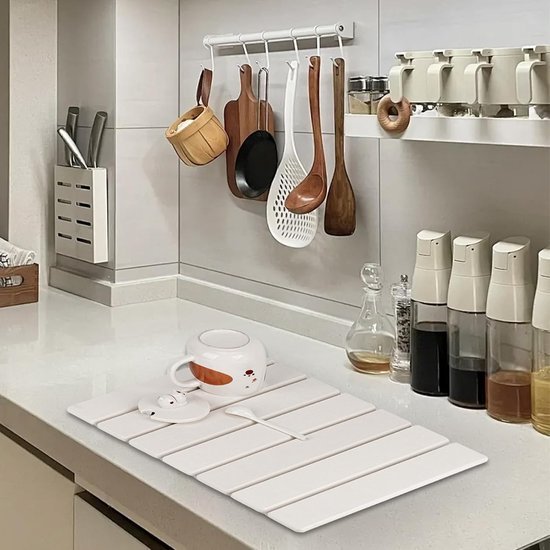 Stenen droogmat voor keuken 40,6 x 30,5 cm opvouwbare
