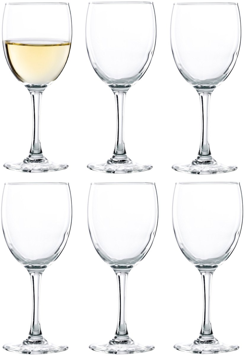 Vicrila wijnglazen Chardonnay - 12x stuks - voor rode en witte wijn - 230 ml - 17 x 7 cm - transparant - Horeca kwaliteit - Hard glas