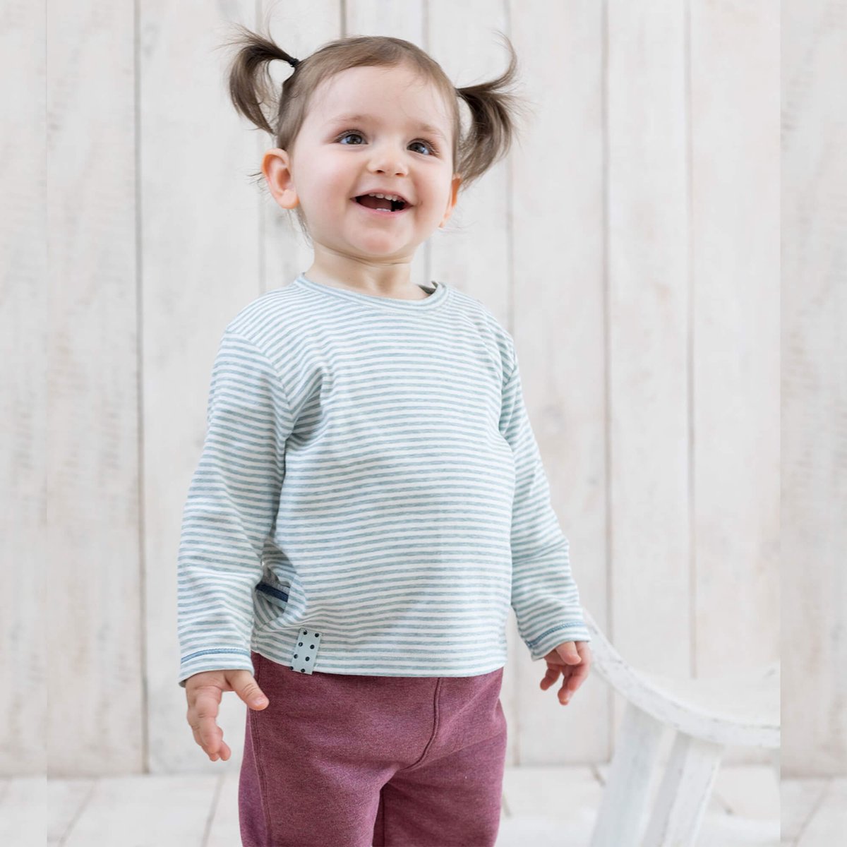 Baby-T-shirt met lange mouwen OrganicEra biologische baby-l/s-t-shirt, gestreept
