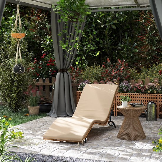 Ligbed - Tuin - Zonnebed - Ligstoel - Loungebed - Weerbestendig - Verstelbaar - Buiten - Opklapbaar - Beige van GranMaison — afbeelding 3
