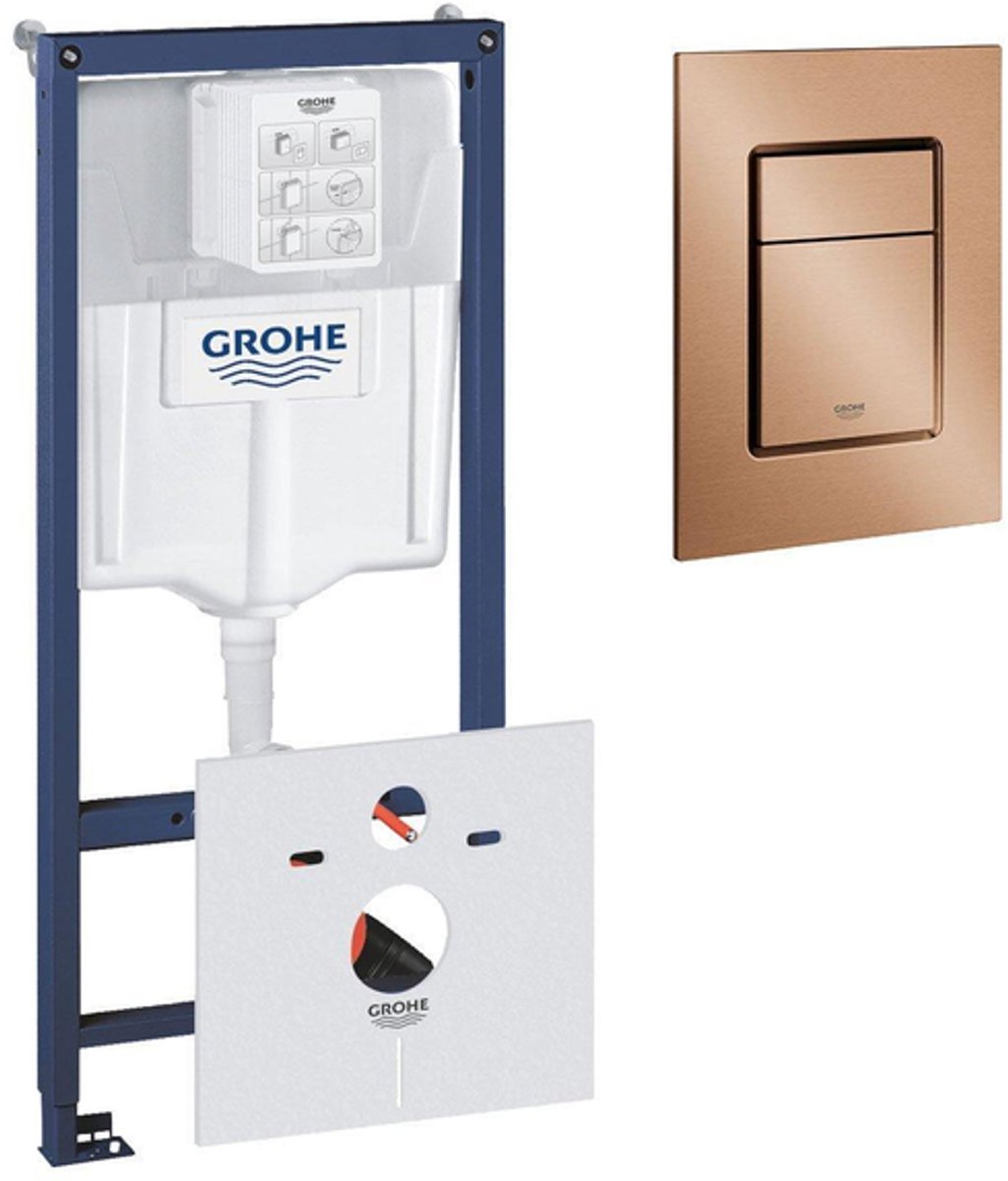 Grohe Rapid SL Inbouwreservoir - inclusief Skate Cosmopolitan bedieningsplaat - S-Size - brushed warm sunset (koper)