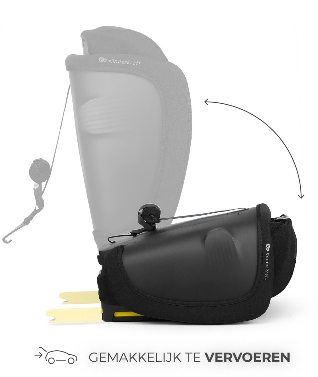 Kinderkraft FIX2GO I-SIZE Autostoel – 76-150 cm – Met Isofix – Groep 2/3 – Zwart thumbnail 5