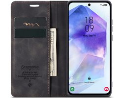 Casemania Hoesje Geschikt voor Google Pixel 7a - Charcoal Gray - Portemonnee Book Case