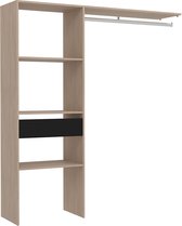 Concept-U - Houten kleedkamer met 3 planken, 1 lade en een garderobe: 160 x 40 x 180 cm ELYSEE