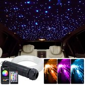 BlindenburgCreations® - Application de lumières d'étoiles de toit de voiture - DC12V 6W RGBW - Kits de plafonniers à fibre optique LED 100 - 460 pièces pour Siècle des Lumières à fibre optique ciel étoilé