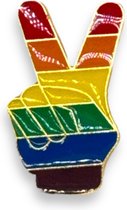 Répandez la paix et l’amour avec l’épingle/bouton Pride Rainbow Peace Hand