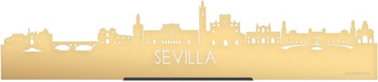 Standing Skyline Sevilla Goud Metallic - 40 cm - Woon decoratie om neer te zetten en om op te hangen - Meer steden beschikbaar - Cadeau voor hem - Cadeau voor haar - Jubileum - Verjaardag - Housewarming - Aandenken aan stad - WoodWideCities