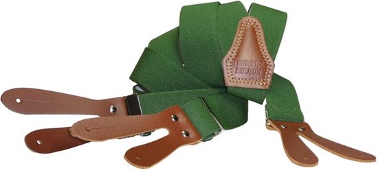 Pierre Mouton Porte-Jarretelles Fortes avec Cuirs Vert - 140cm - Adultes - Homme - 35mm - XL - XXL