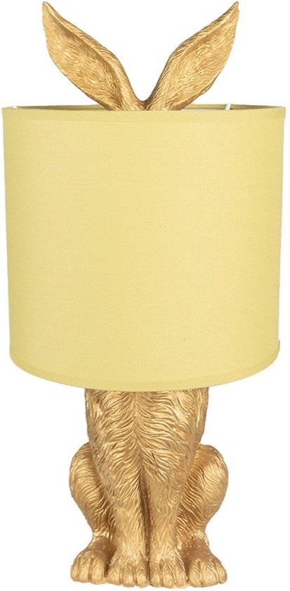 Tafellamp Konijn Ø 20x43 cm Goudkleurig Kunststof Bureaulamp Nachtlamp Woonaccessoires
