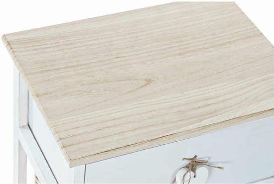Ladenkast DKD Home Decor Natuurlijk Wit vlechtwerk Paulownia hout (40 x 29 x 42,5 cm)