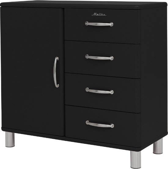 Relaxdays Reksysteem, 5 Stoffen Laden, HxBxD: 54,5 X 100 X 30 Cm Universele Ladebox Metaal En Hout Grijs