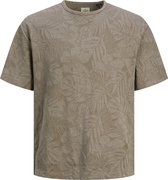 Jack & Jones T-shirt - Regular Fit - Taupe - 5XL Grote Maten