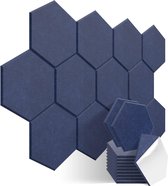 12 Pack Hexagon Akoestische Panelen Sound Proof Foam Zelfklevend 30 X 26 X 1cm - Hoge Dichtheid Akoestische Wandpanelen voor Studio Thuiskantoor (Donkerblauw) acoustic panels