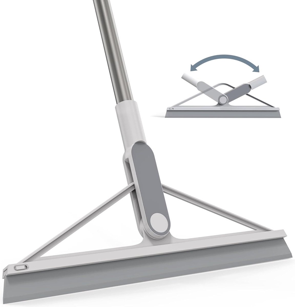 Goedkoopste Siliconen waterschuiver vloer douchewisser met steel 156 cm grijs - Voor vloeren en ramen Window wiper